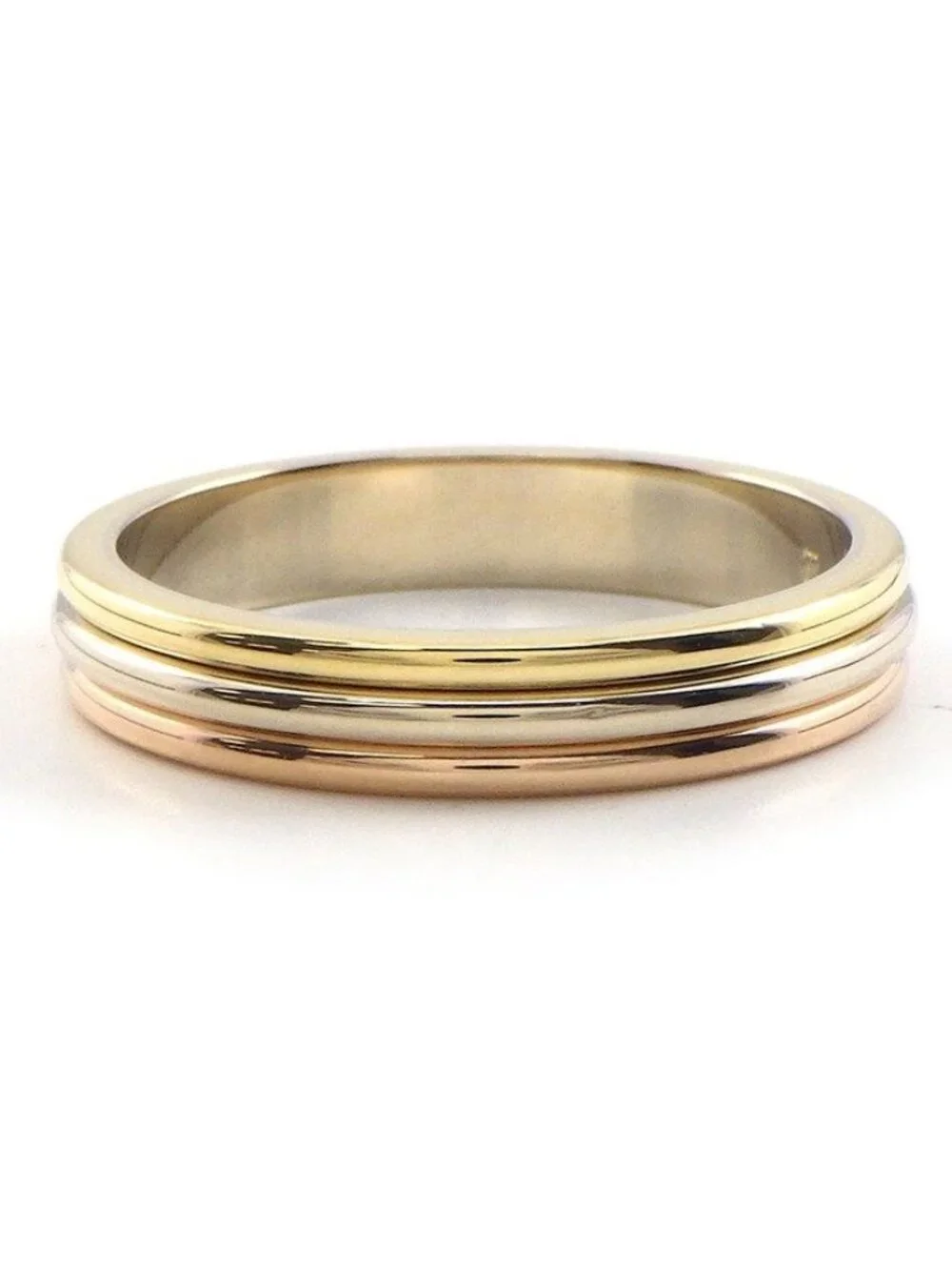 Cartier Ring Vendome Trinity Wedding Three Color 18K Pink Gold 18K White 18K
